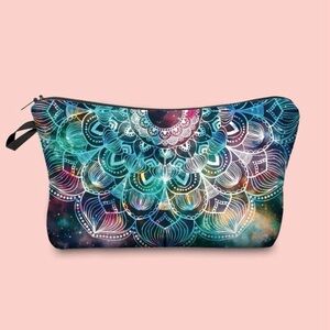 Mandala Floral Pattern Graphic Zipper Makeup Bag Storage Organize Waterproof